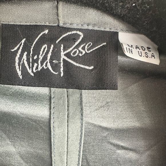 Vintage 80s Sage Green Waterfall Jacket Lace Applique Cut Out Back Size M - Picture 6 of 7